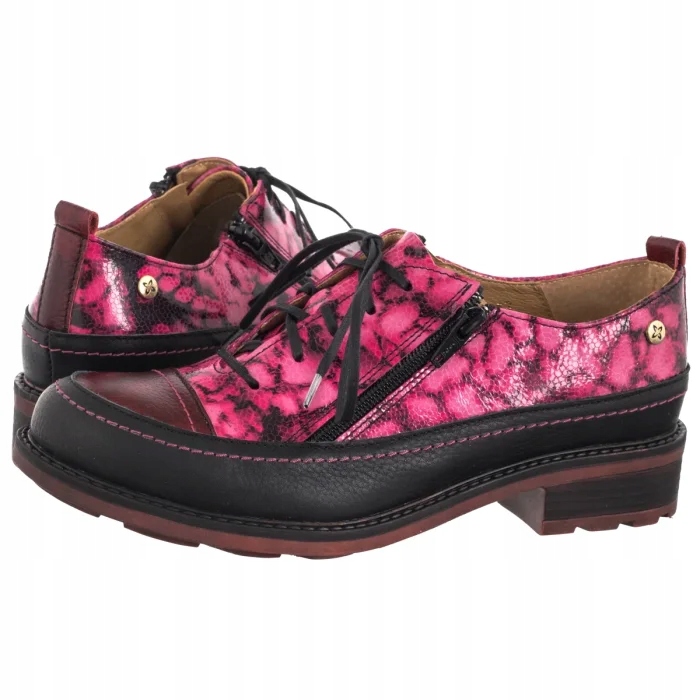 Dámské kožené boty Maciejka vínové 07056-23 Pink