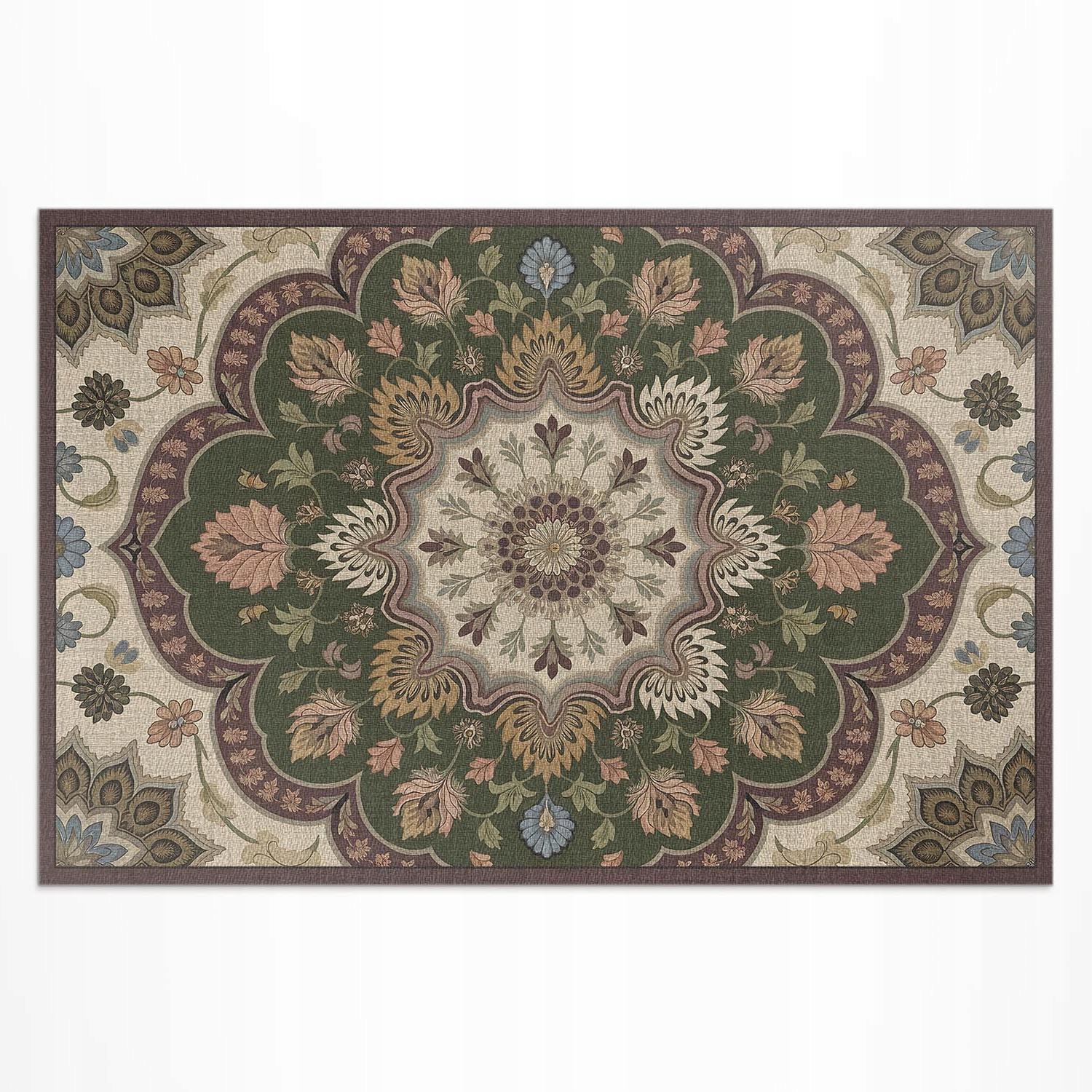 Terasový vinylový koberec odolný voči Uv žiareniu Kvety v štýle art nouveau 140 x 210 cm