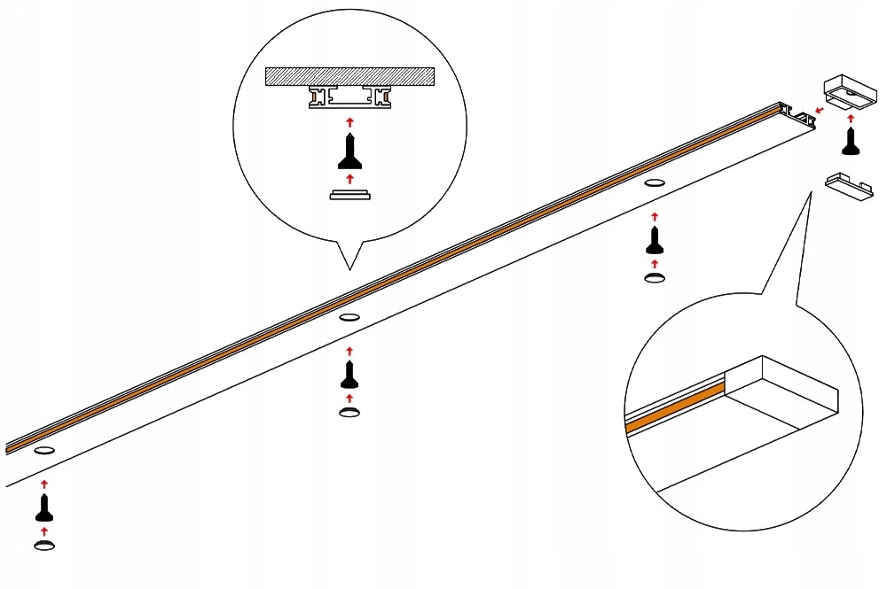 Szyna magnetyczna do oświetlenia M2 1,5m Kod producenta IND-B133-M2 1,5m