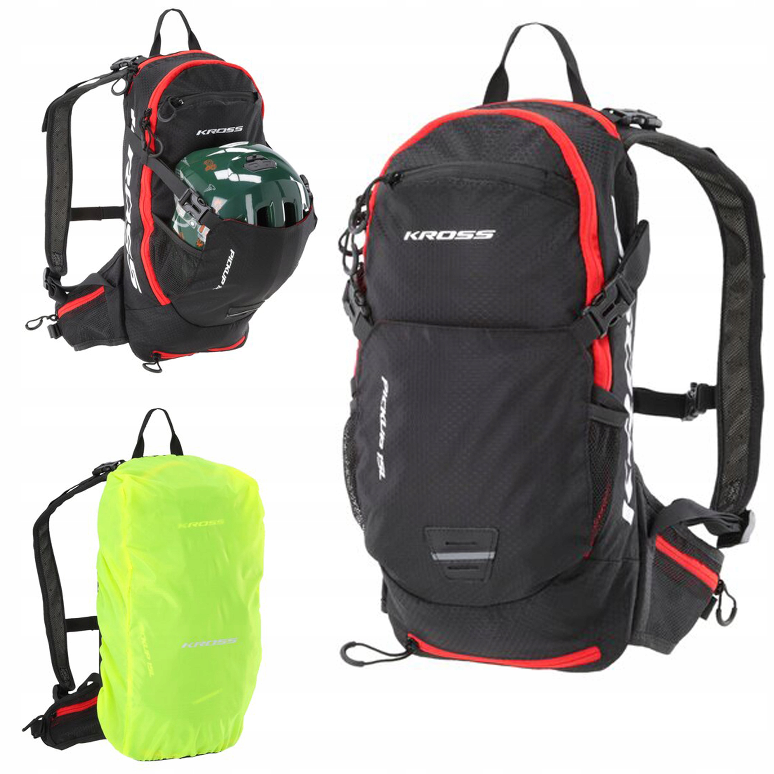 Plecak Rowerowy na rower Kross Total 15L Czarny Czerwony Pojemny