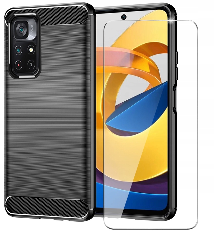 

Etui Carbon Szkło 9H do Xiaomi Poco M4 Pro 5G