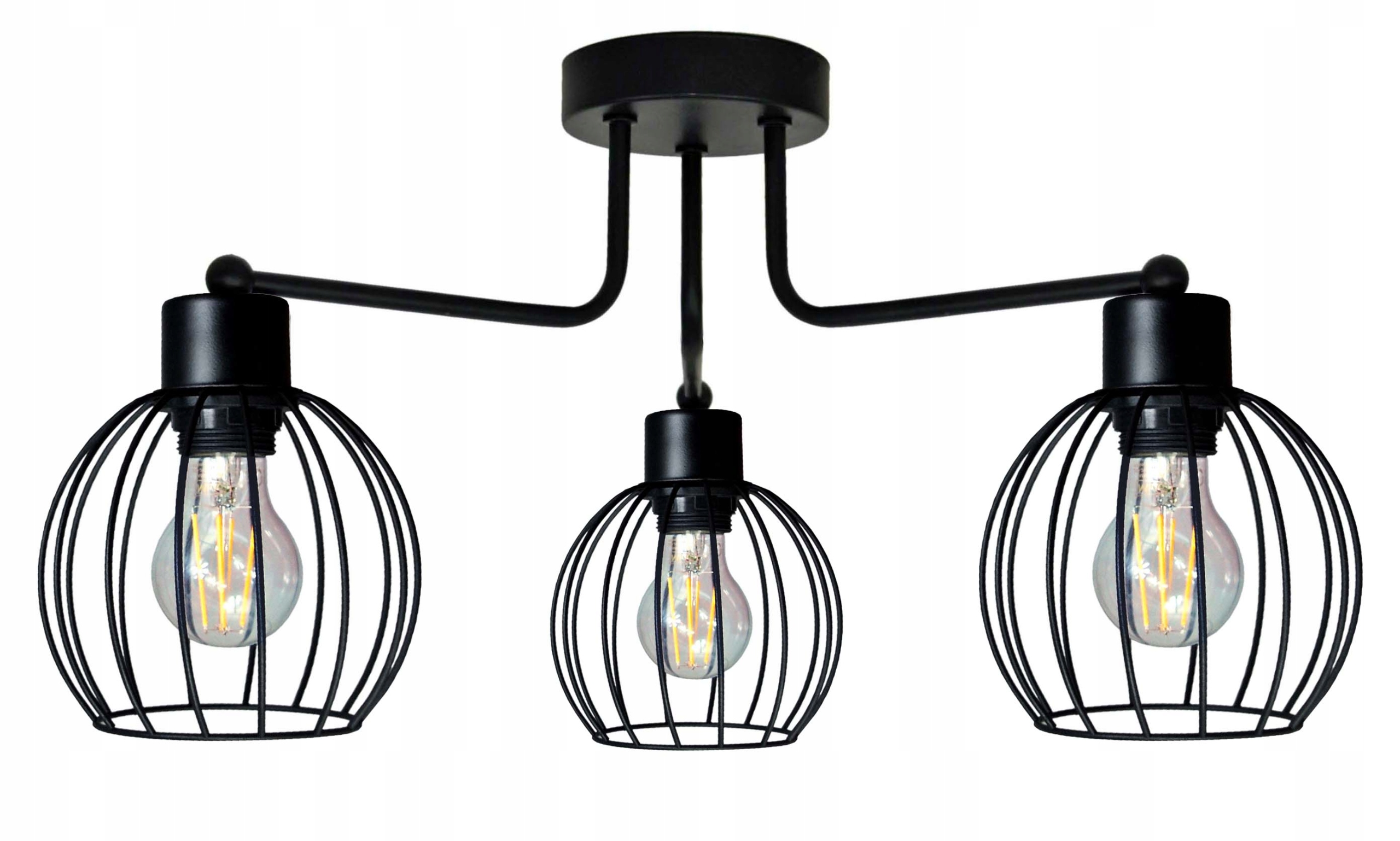 Stropní svítidlo – závěsný drátěný lustr na 3 stínidla