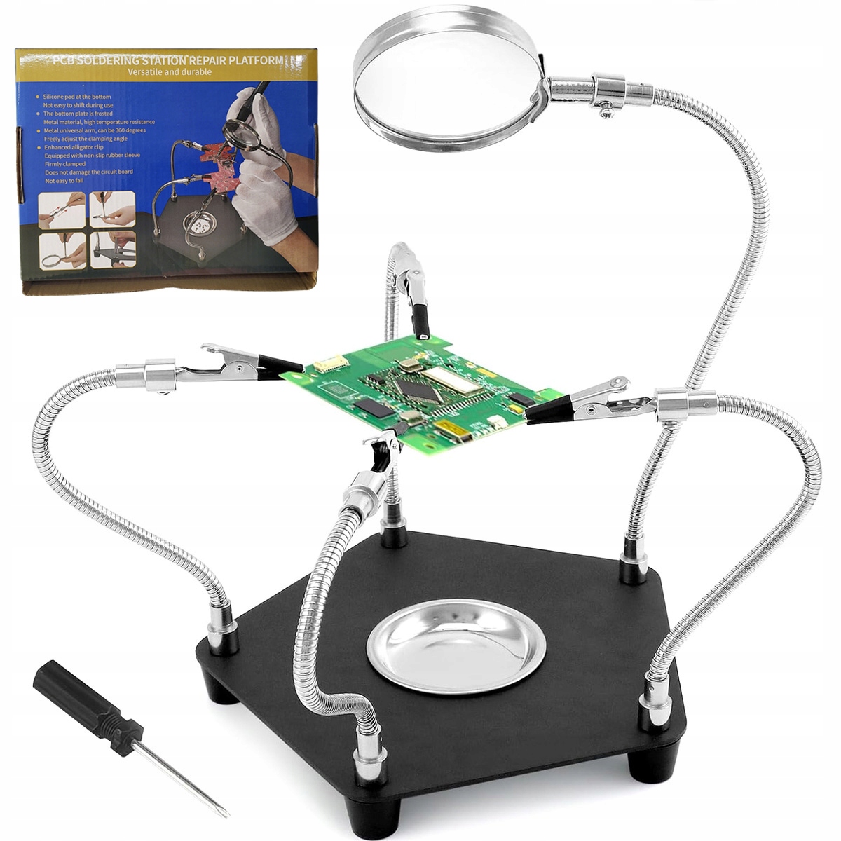 TRZECIA RĘKA ZESTAW DO LUTOWANIA SERWISOWY UCHWYT LUPA