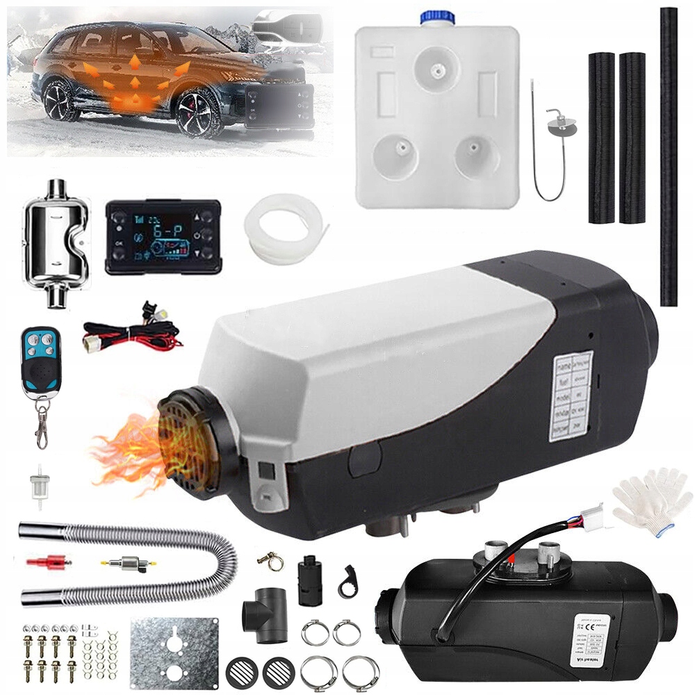 Olejový Ohřívač LCD 8 kW Dmychadlo Ohřívač Auta Karavan Garážový Set