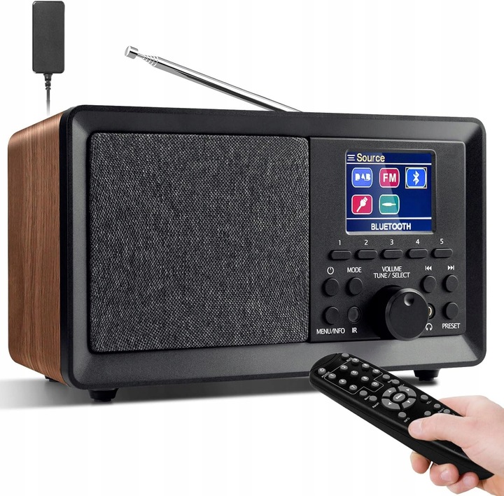 Retro Radio Cyfrowe Dab+/ Dab Bluetooth Pilot Usb/aux