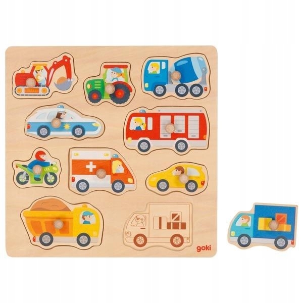 

Goki puzzle z uchwytami Pojazdy układanka auta