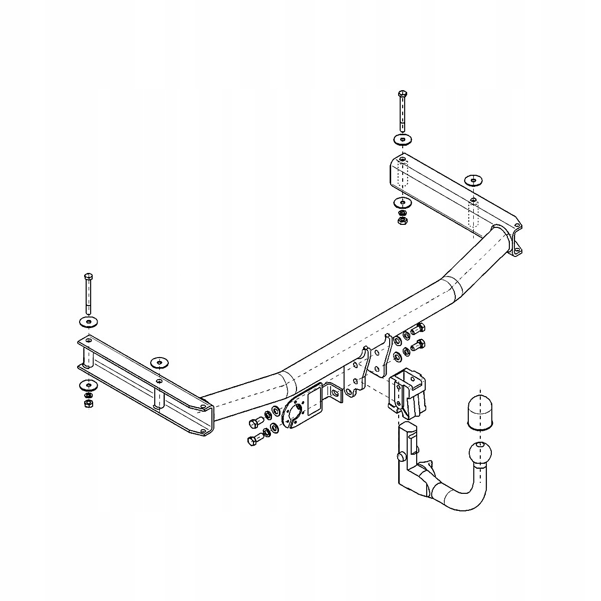 Hak holowniczy Wypinany do Audi A4 B7 Sedan 04-07 MODUŁ 13 PIN GRATIS Nowy Producent Steinhof
