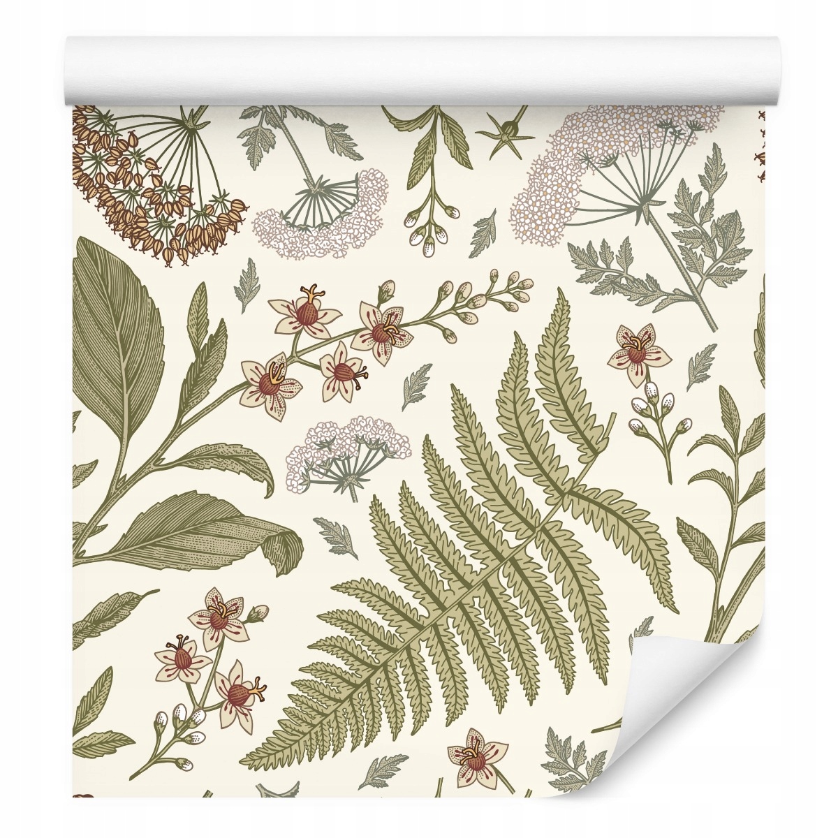 Tapeta do obývacího pokoje Rostliny Bylinky Listy Příroda Retro