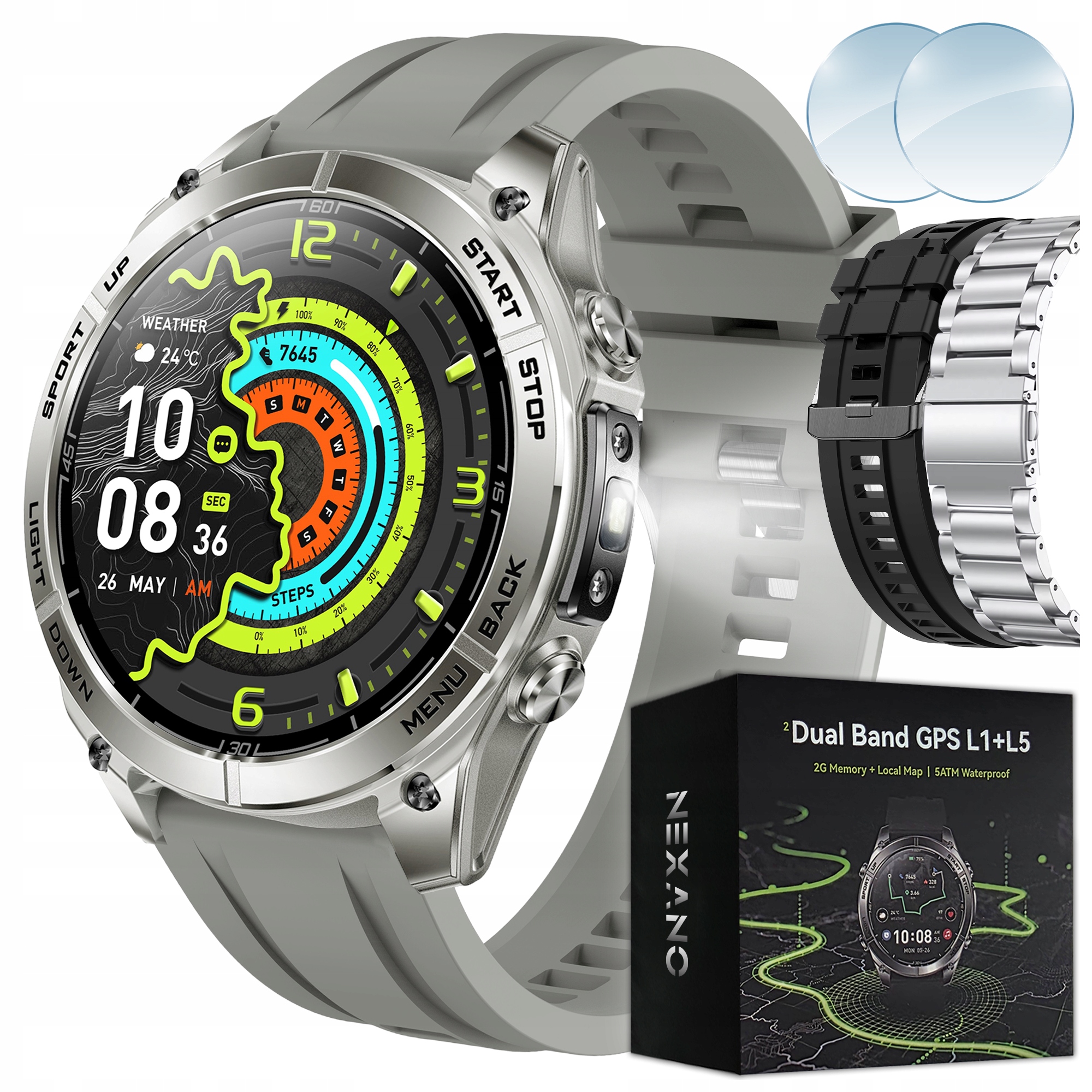 Smartwatch Pánske Hodinky Gps Dual Mapy Vodotesné 5ATM Asistent Ai Amoled