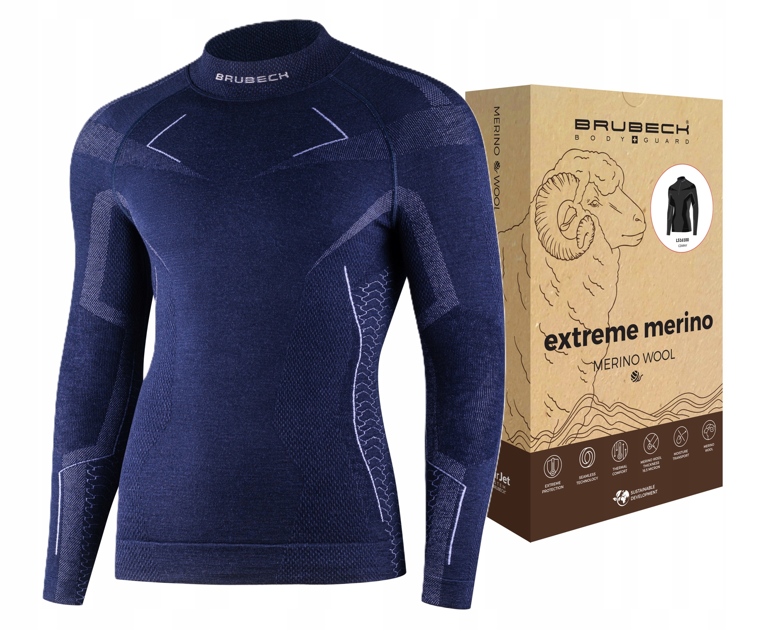 Męska koszulka termoaktywna na zimę Ciepła Do Turystyki Trekkingu Brubeck