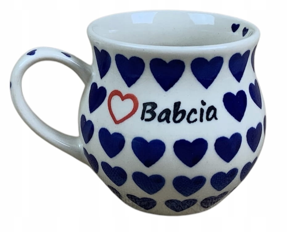 Hrnek 350ml Česká Srdíčka D-12 -Babička- Keramika Bolesławiec Dárek pro