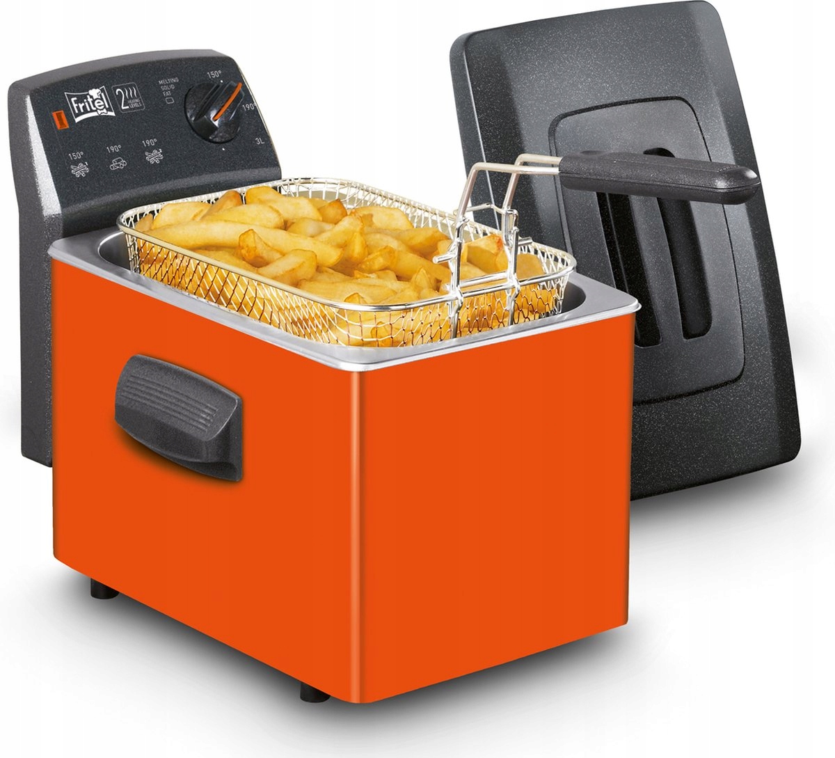 Fritel Turbo SF4152 fritéza, olejová fritéza 3L 2200W, oranžová