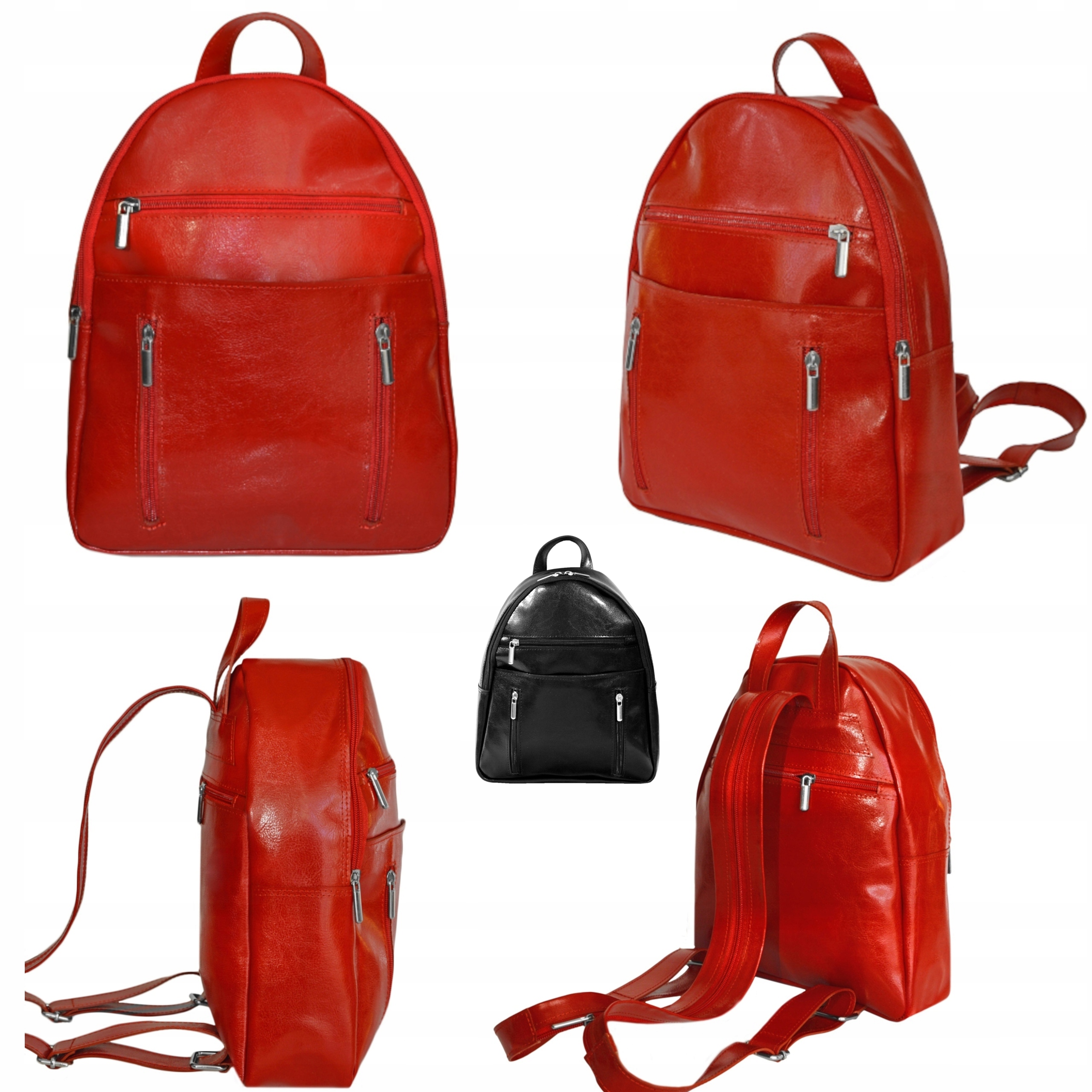 Batoh červený, velký, polská výroba, přírodní kůže