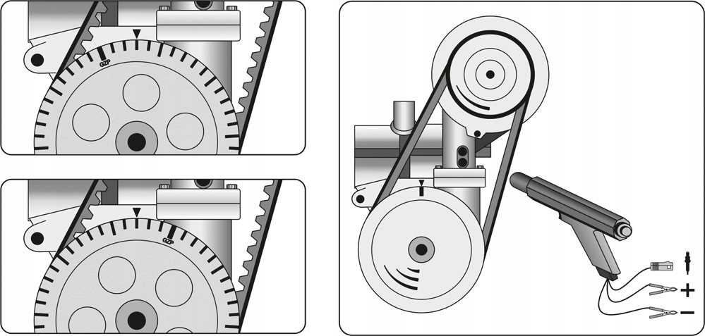 Lampa stroboskopowa z regulacją ustawianie zapłonu Waga produktu z opakowaniem jednostkowym 0.83 kg