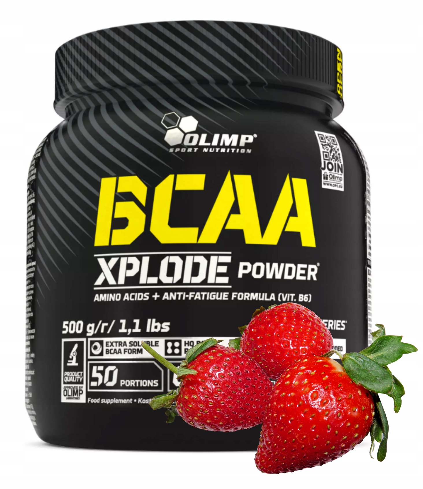 Olimp Bcaa Xplode Powder 500 g Jahoda Aminokyseliny Regenerace Masa Svaly