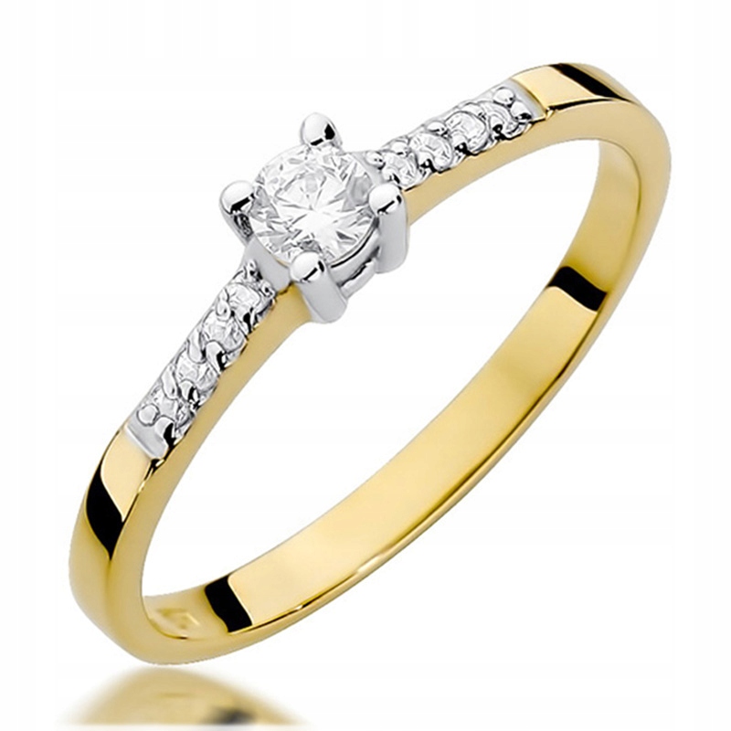 Krásný Zlatý Prstýnek s Brilianty 0,22 ct p.585