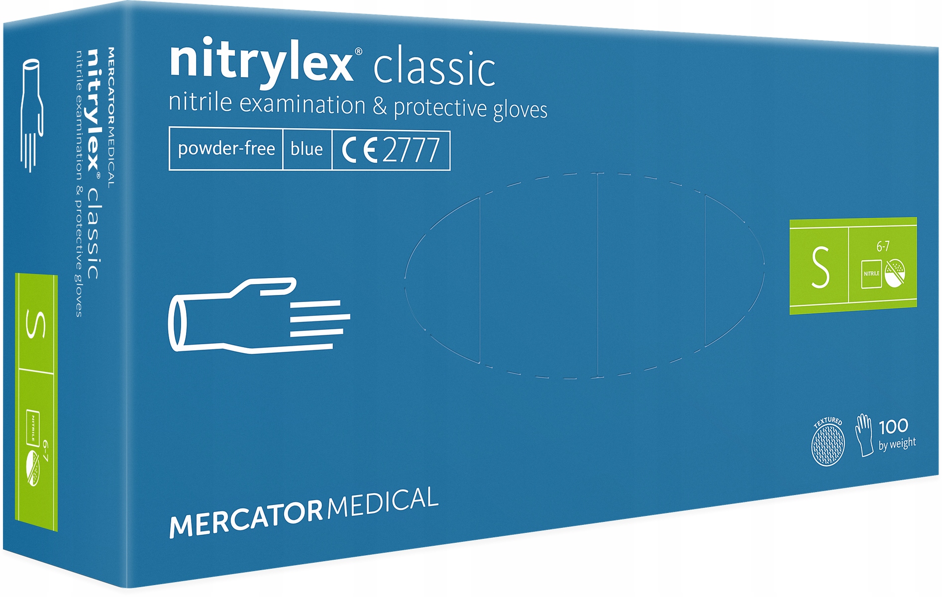 

Rękawiczki nitrylowe bezpudrowe niebieskie 100 r.S
