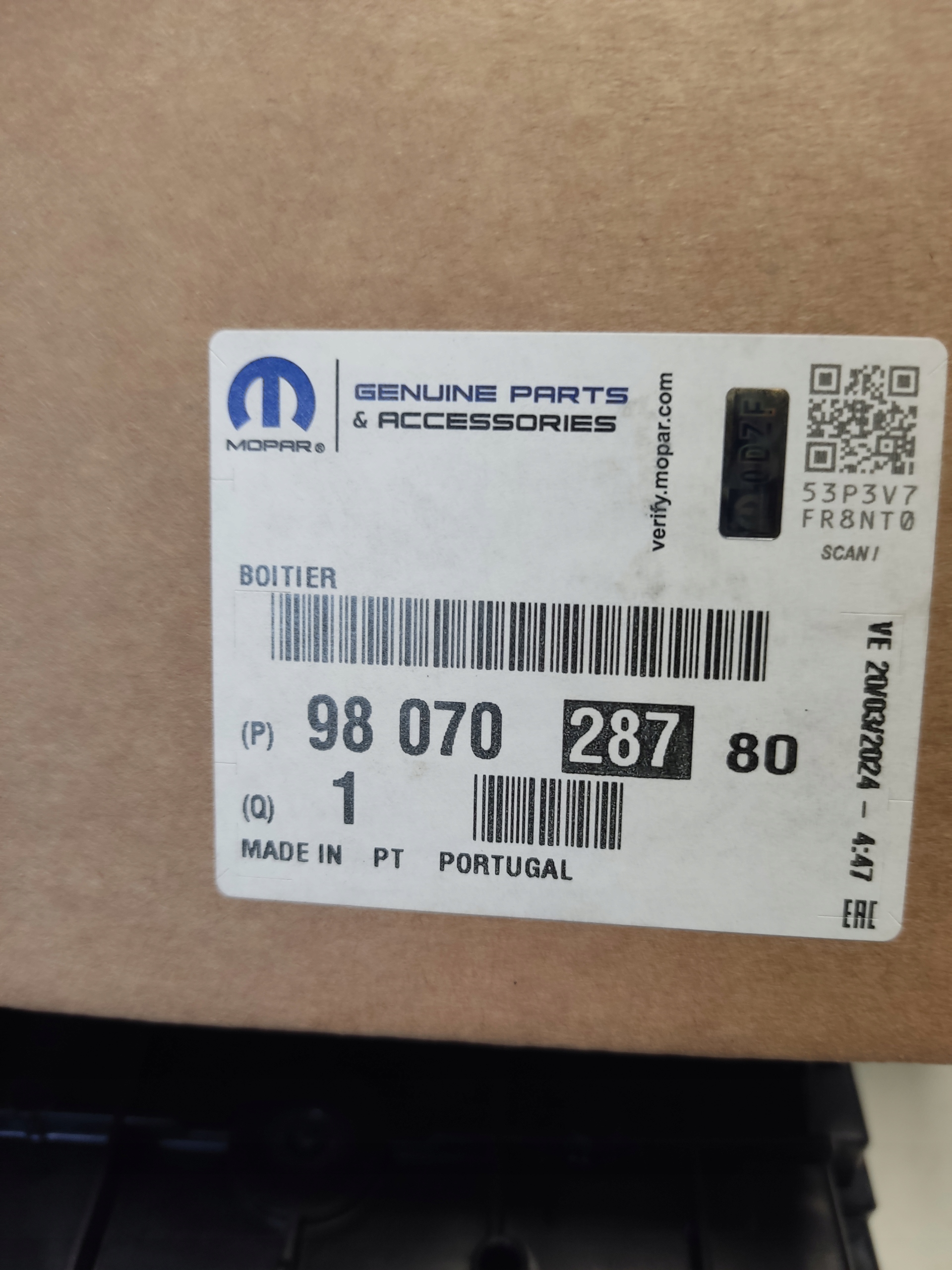 модуль BERLINGO III C4 JUMPY 308 Expert PARTNER 9807028780