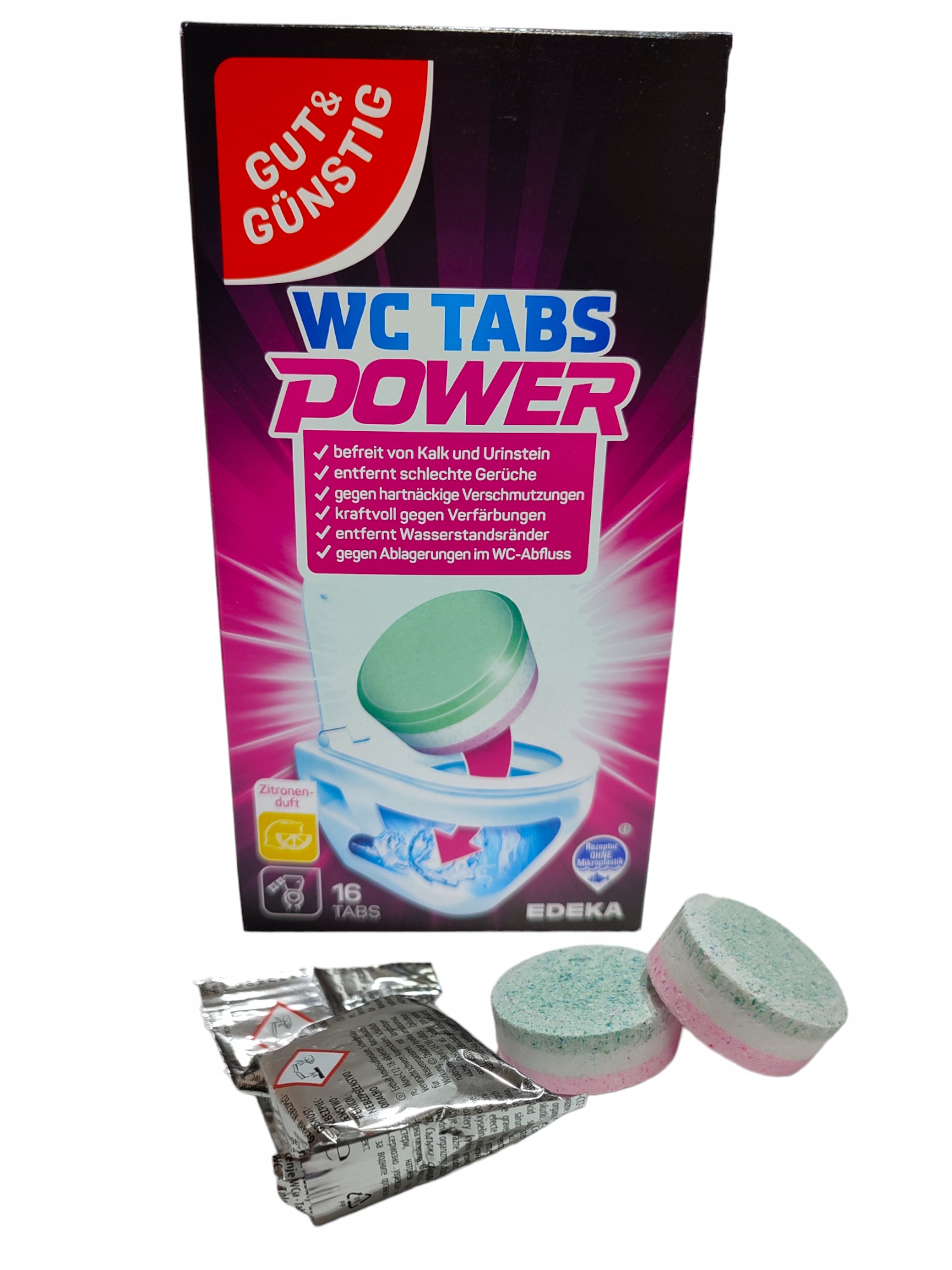 G&G WC Tabs Power Zitronen Tabletki Czyszczące 16 szt. — 9