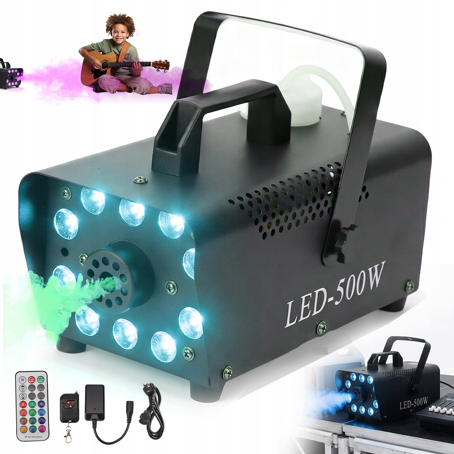 Kouřový Stroj 500 W 10 Led, Dálkově Ovládaný Pro Bary A Kluby