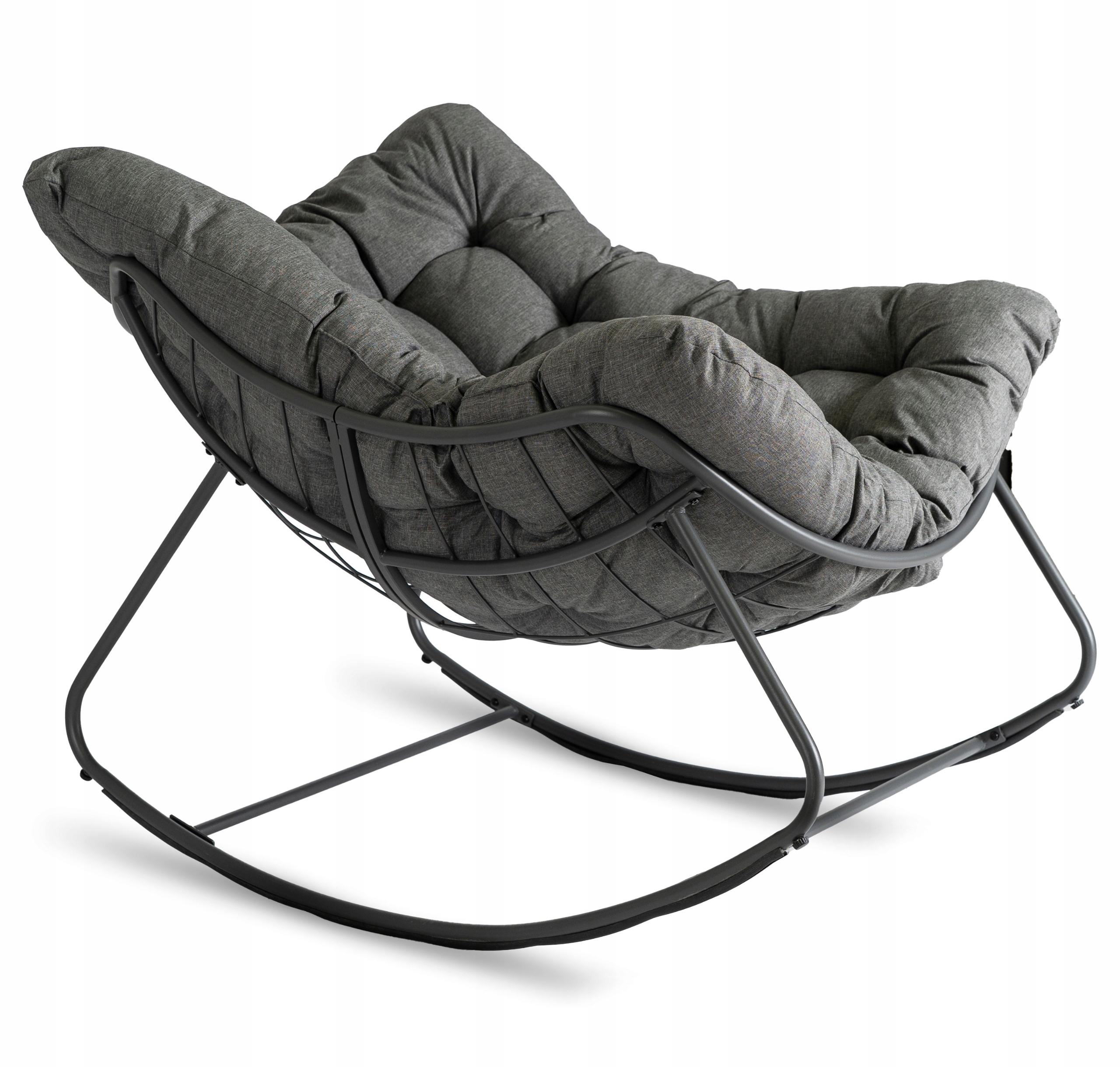 Fotel Leżak Ogrodowy Bujany Bujak Leżanka Do Salonu Na Taras LAREDO Szary Szerokość siedziska 98 cm