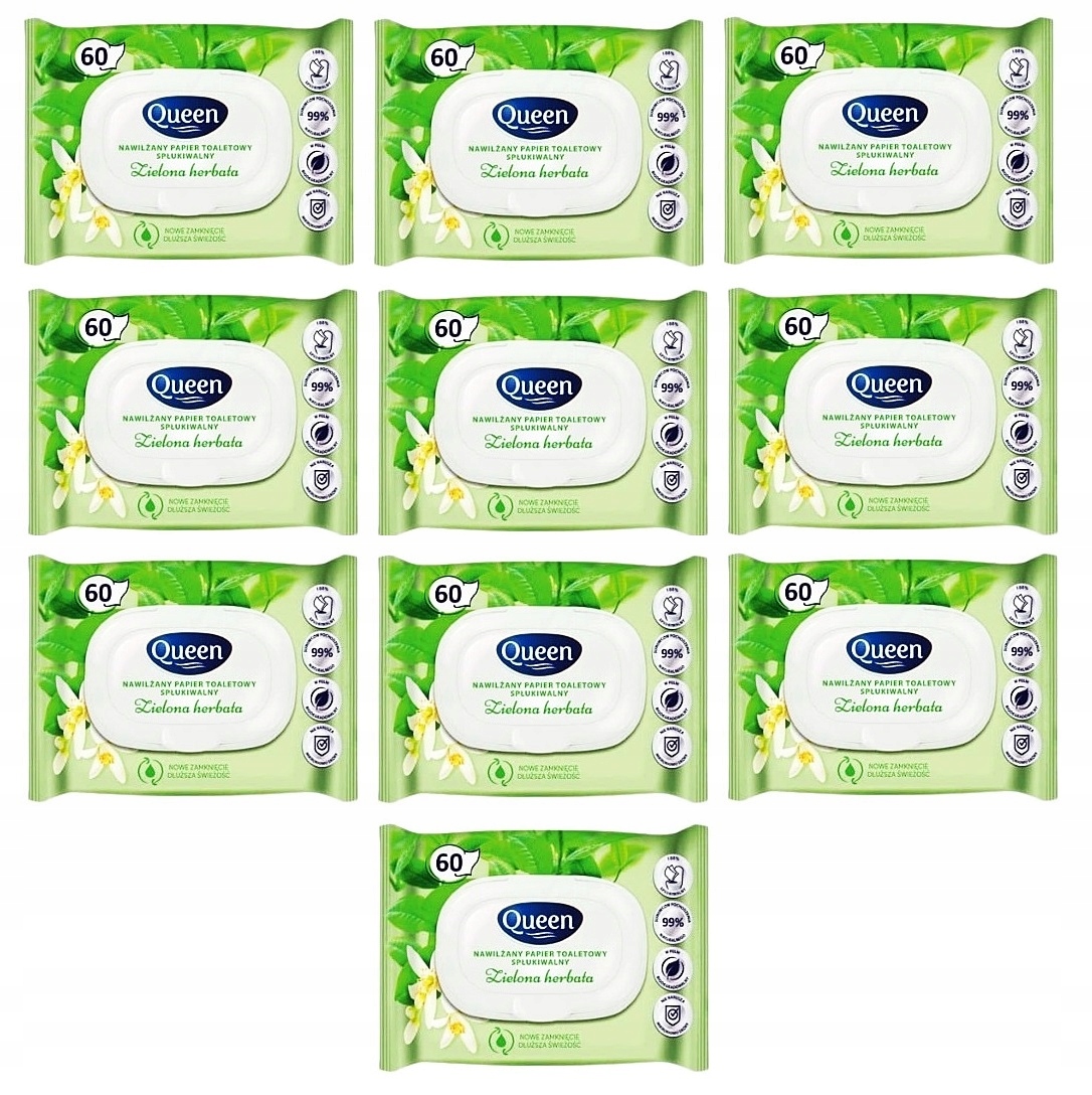 

Nawilżany Papier Toaletowy Zapachowy Queen 10x60s
