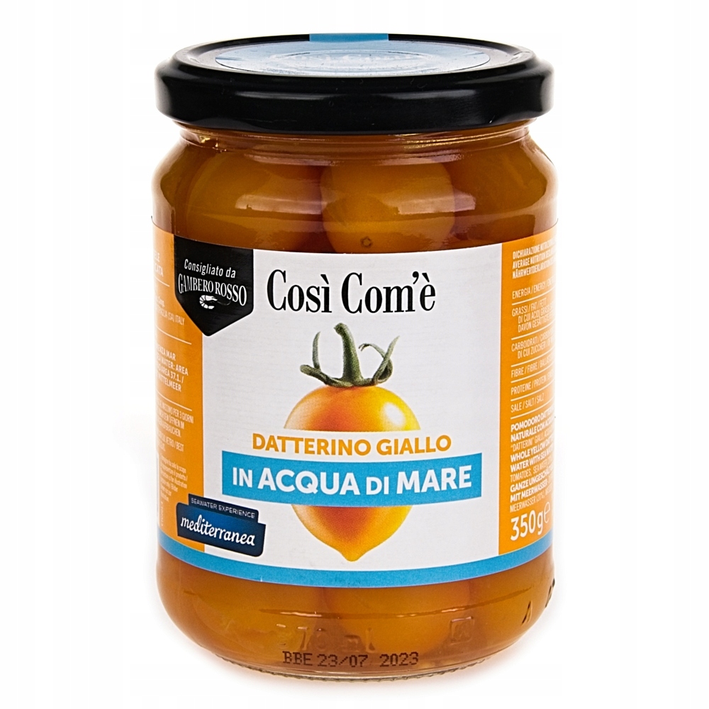 

Cosi Come Żółte Pomidorki W Zalewie Z Wodą Morską