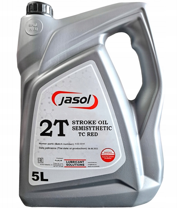 Olej Jasol 2T Do Silników Dwusuwowych Red 5L