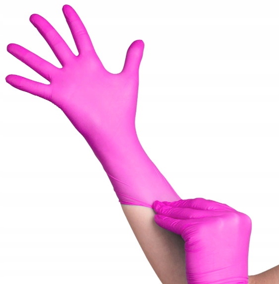 

Rękawiczki Nitrylowe Bezpudrowe Różowe Pink Roz. M