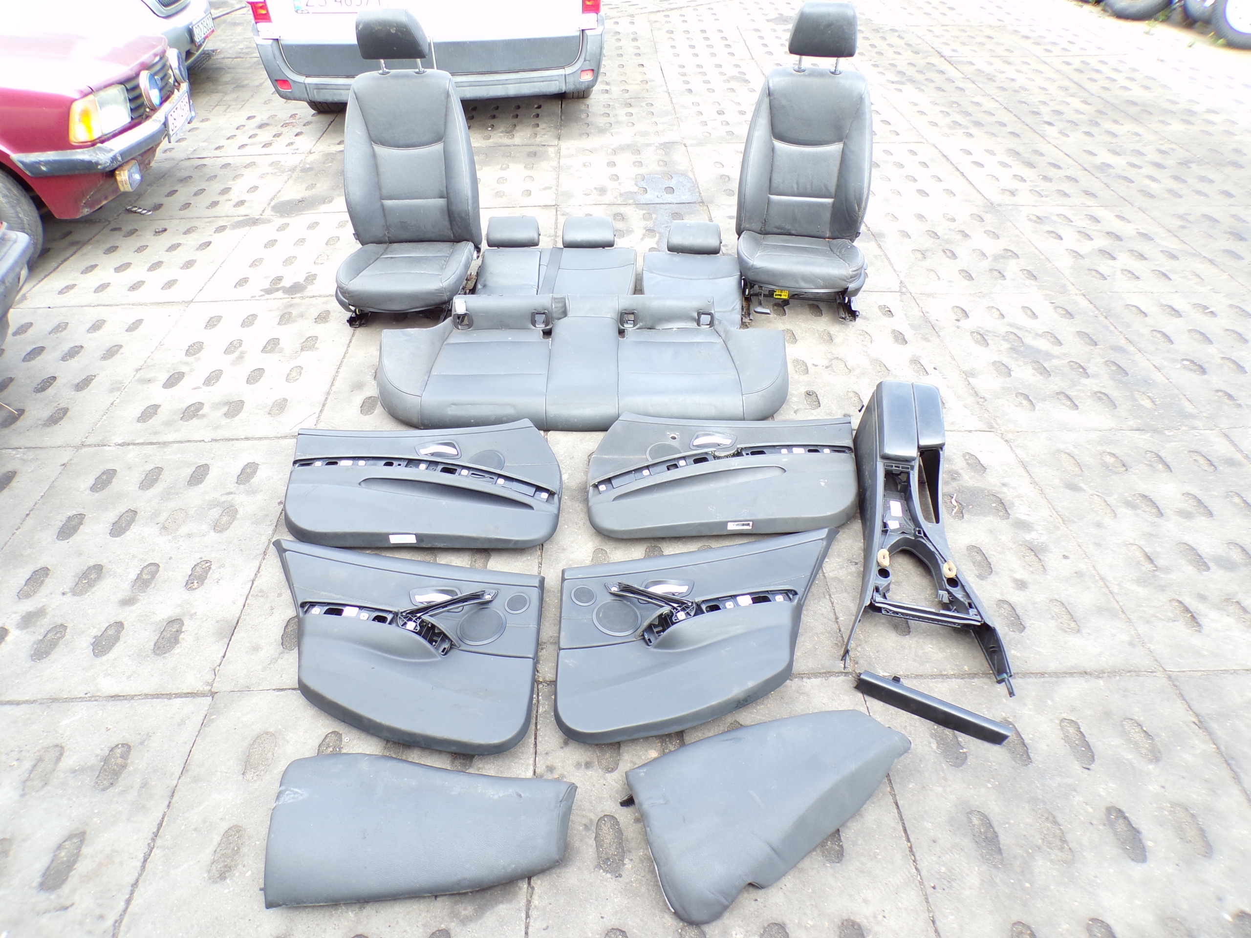 Sitze Leder schwarze Sitz Seiten verkleidung Tür BMW E91 EUROPA (K2)