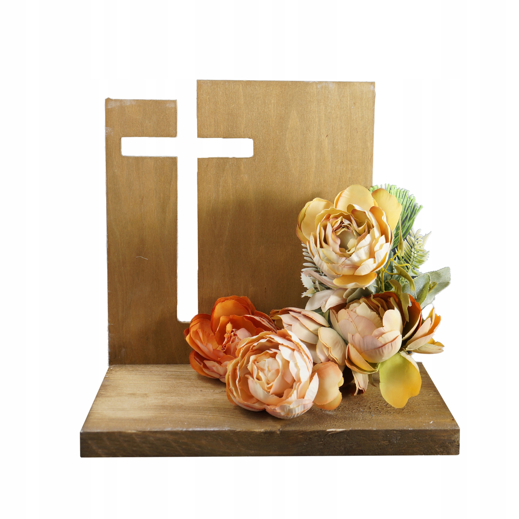 STATUETKA TABLICA NAGROBNA OZDOBA Z KRZYŻEM 32 CM