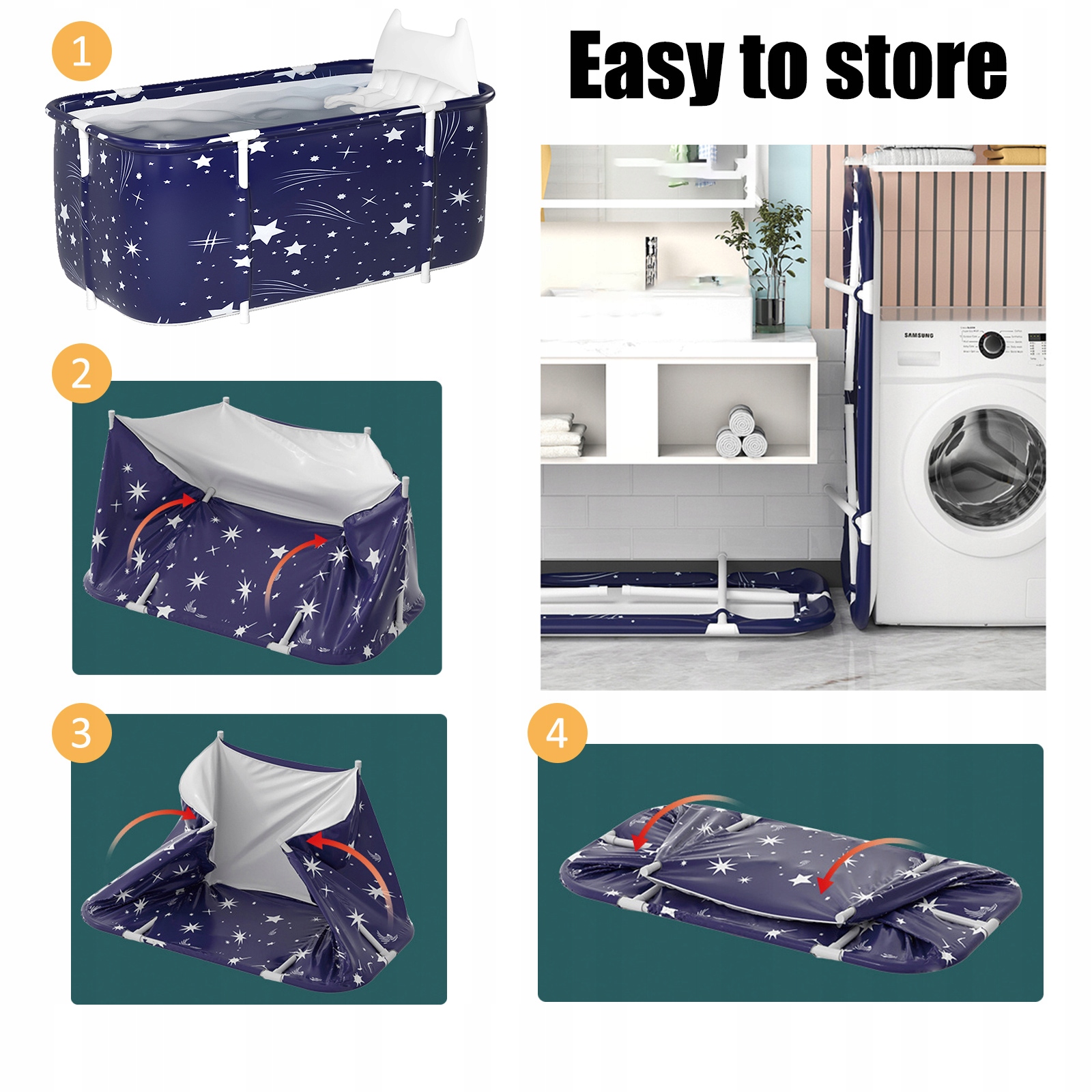 2024 Wanna Przenośna Rodzinna 140*60 cm PVC Błękit Rozgwieżdżonego Nieba Linia Uniwersalna