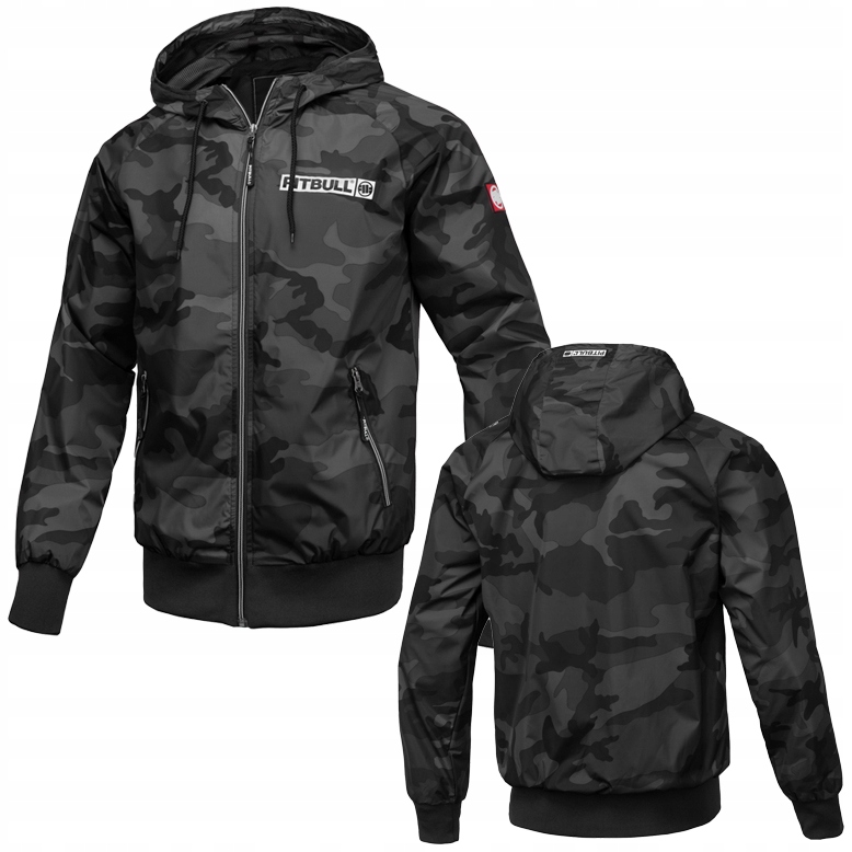 Pánská přechodová bunda s kapucí Pitbull Athletic Logo Větrovka