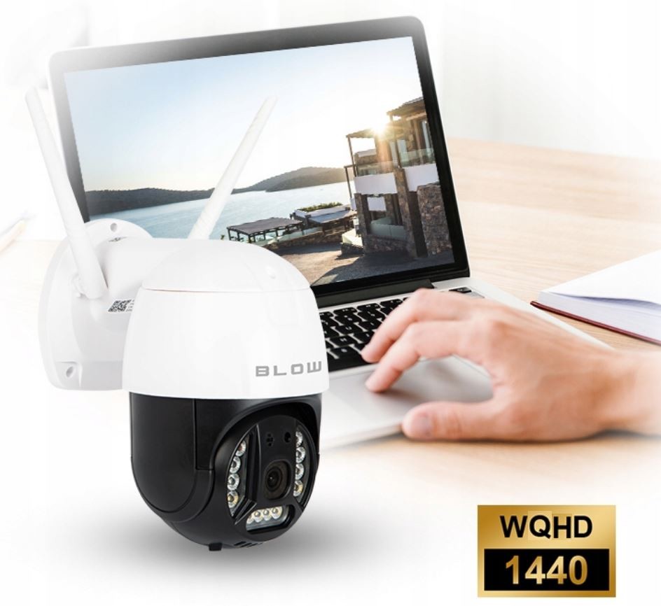 KAMERA ZEWNĘTRZNA OBROTOWA 2K WiFi IP 4x ZOOM 5MPX Głębokość produktu 16.8 cm