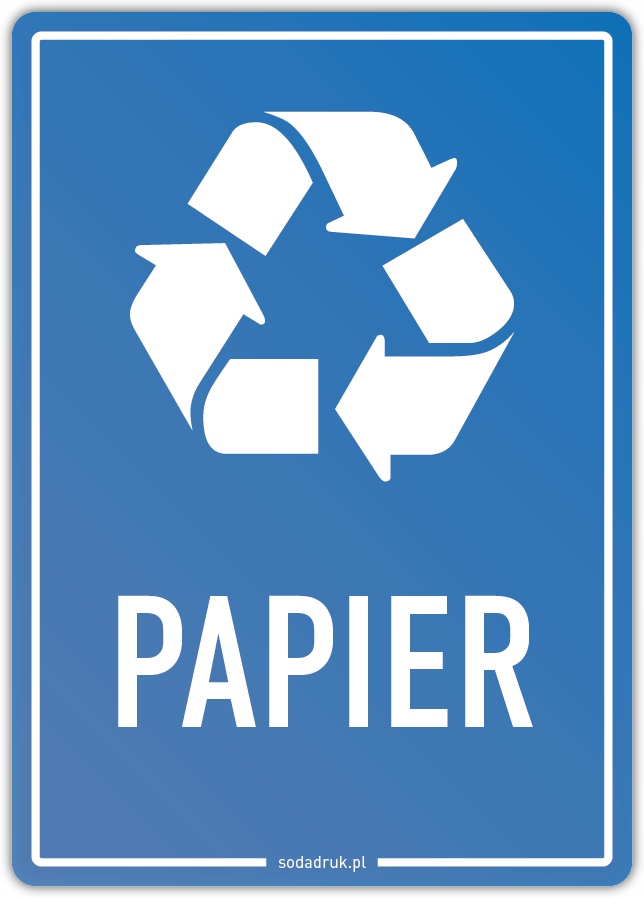 

Papier naklejka na kosz, segregacja odpadów A6