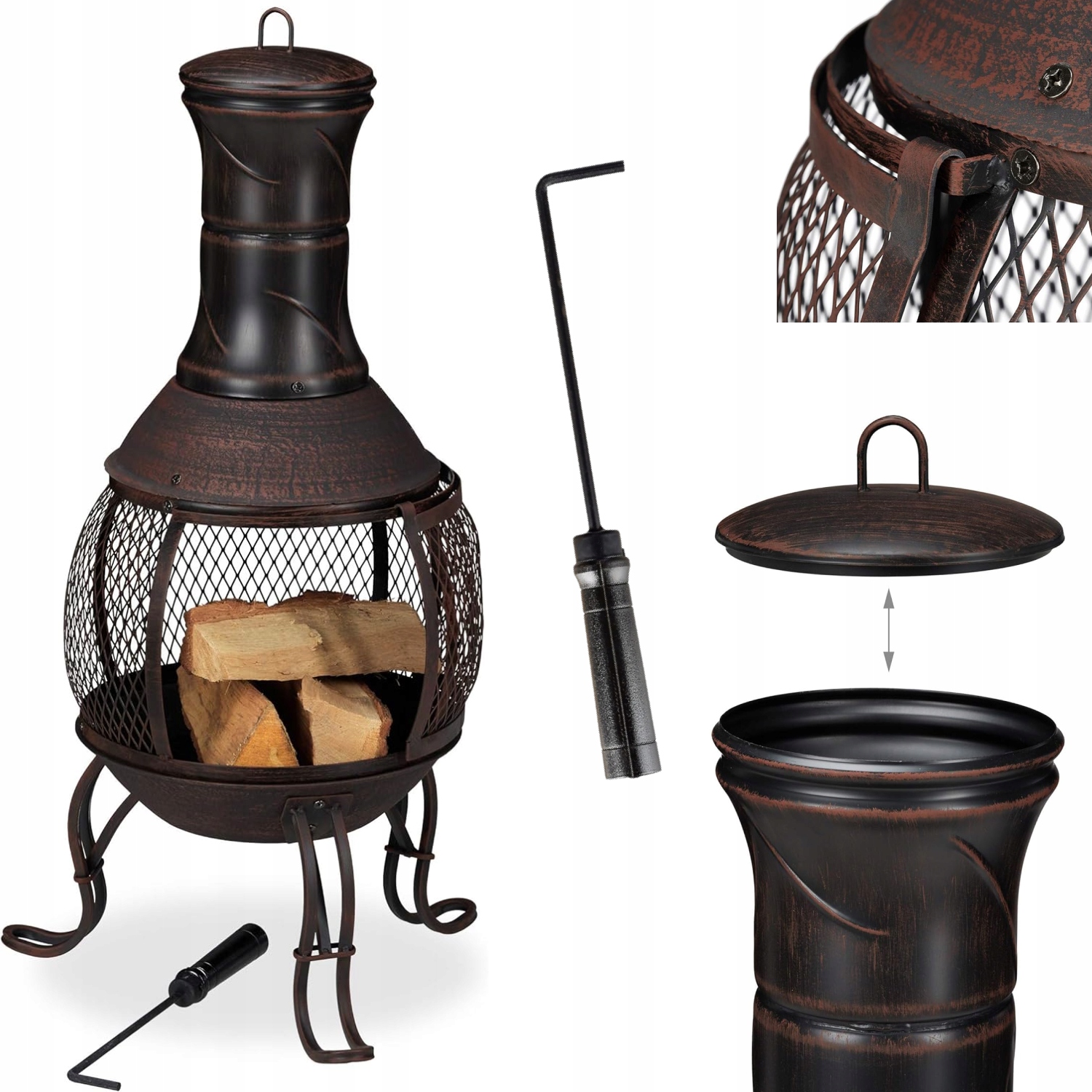 Piec Ogrodowy Palenisko Do Ogrodu Kominek Na Taras Żeliwny Piecyk Ruszt XXL