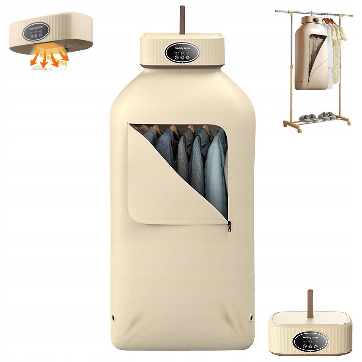 Levně Přenosná Elektrická Sušák Na Prádlo, Skládací S Taškou O Objemu 600 W