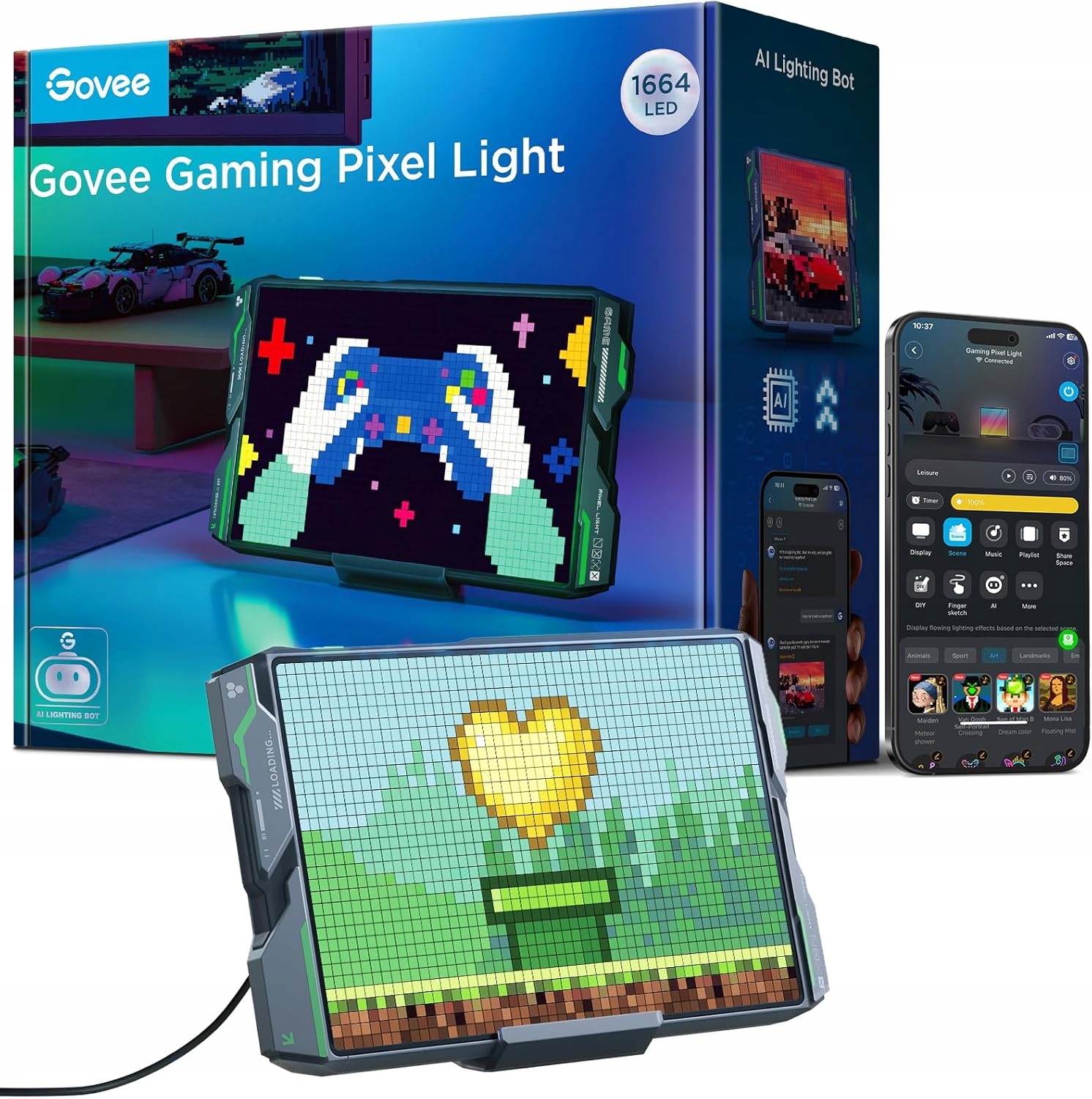 Digitálny Rámik Osvetlenie Monitor Scény Govee Herný Pixel Rgb App 1664 Led