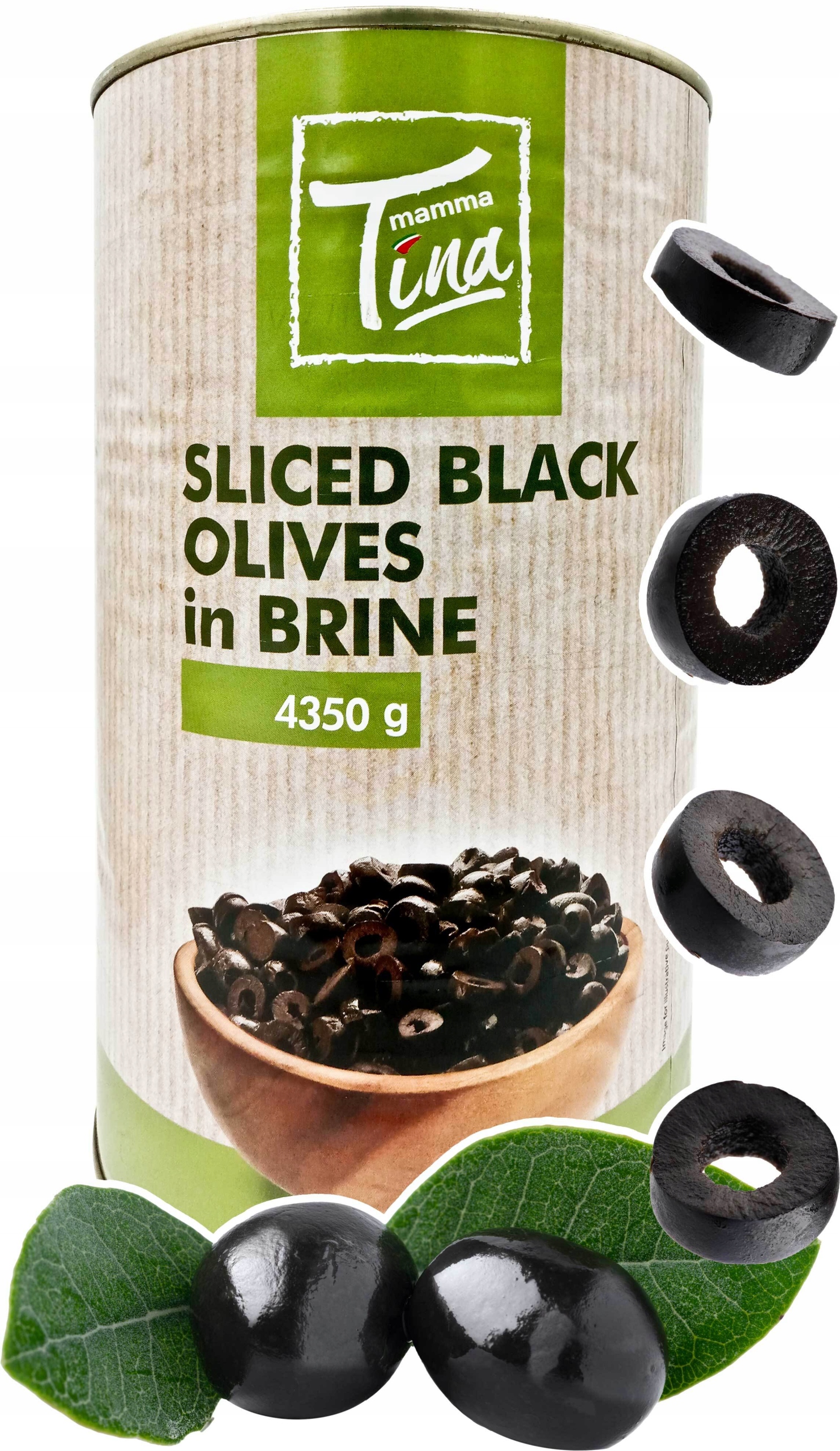 

Oliwki Czarne krojone Mamma Tina 4,35KG