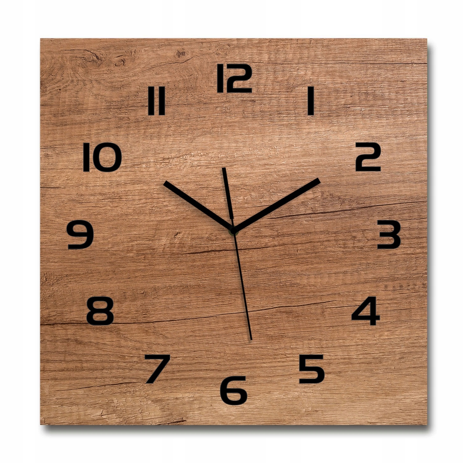 

Duży zegar szklany do salonu Drewniane tło 60x60cm