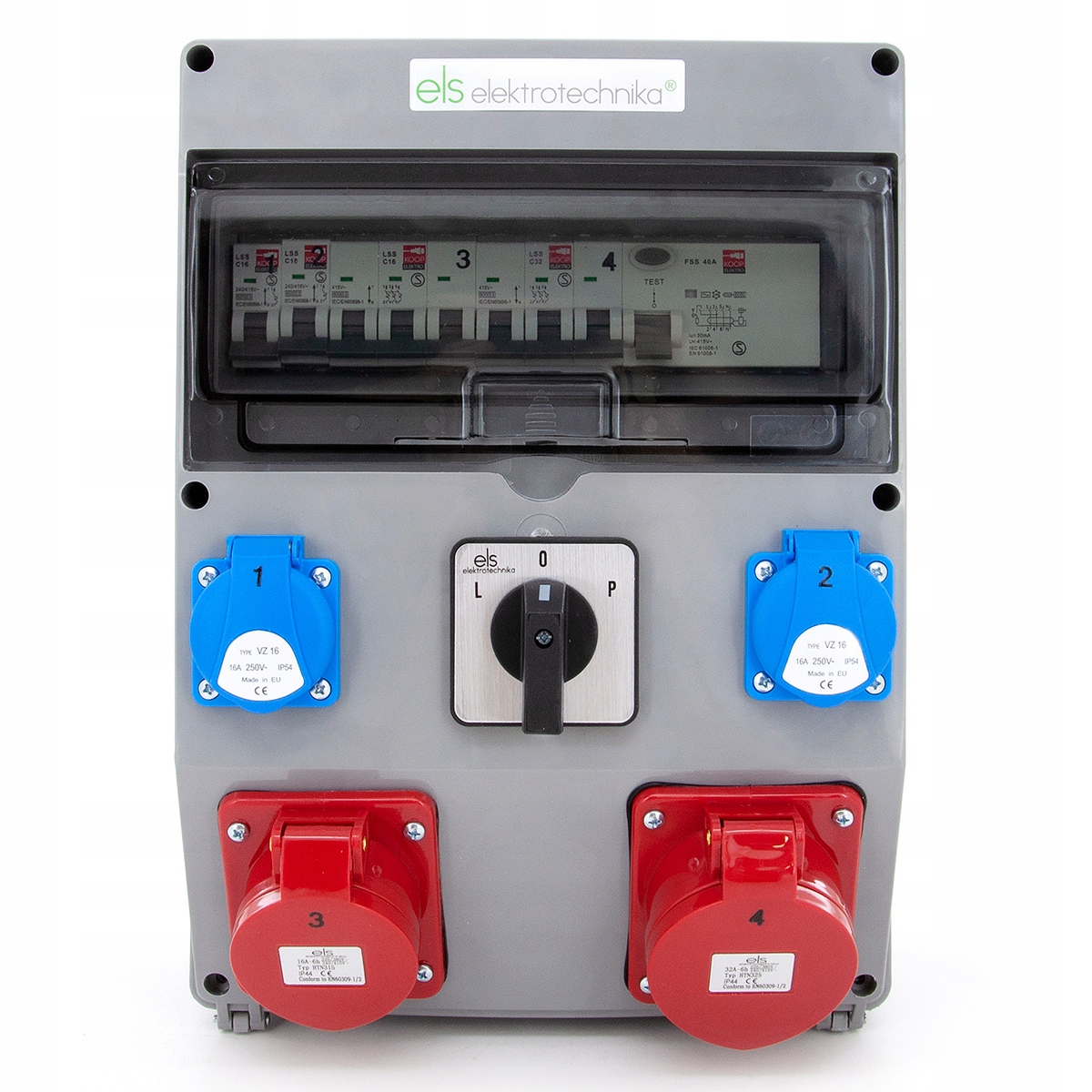 ROZDZIELNICA SKRZYNKA BUDOWLANA L0P RÓŻNICÓWKA Prąd znamionowy 32 A