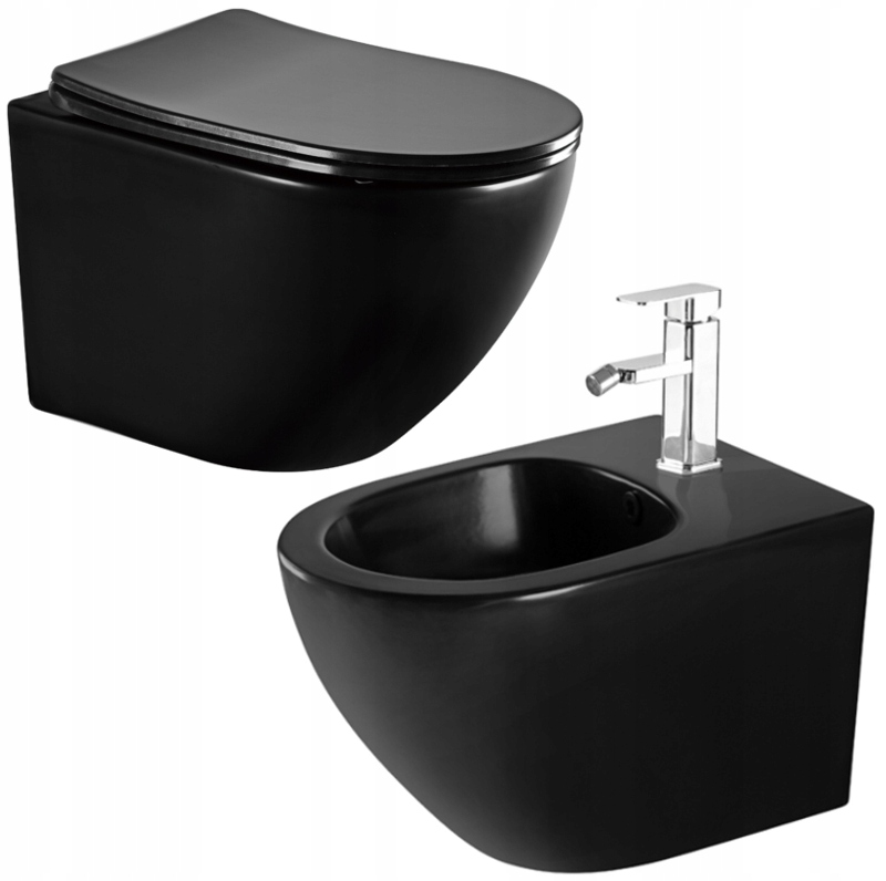 MEXEN LENA MISKA WC RIMLESS DESKA BIDET CZARNY MAT