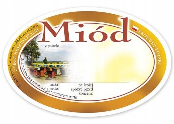 

Etykieta naklejka na miód (92x60) 100szt E310