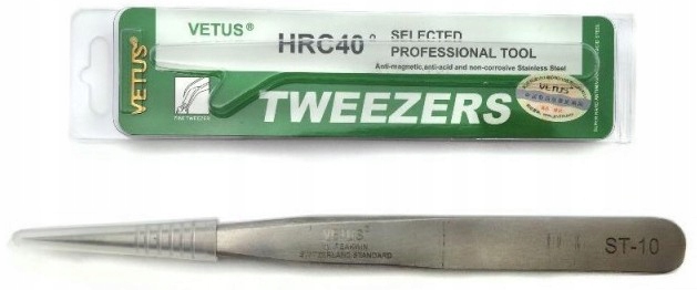 

Pęseta do przedłużania rzęs Vetus ST-10 Oryginał