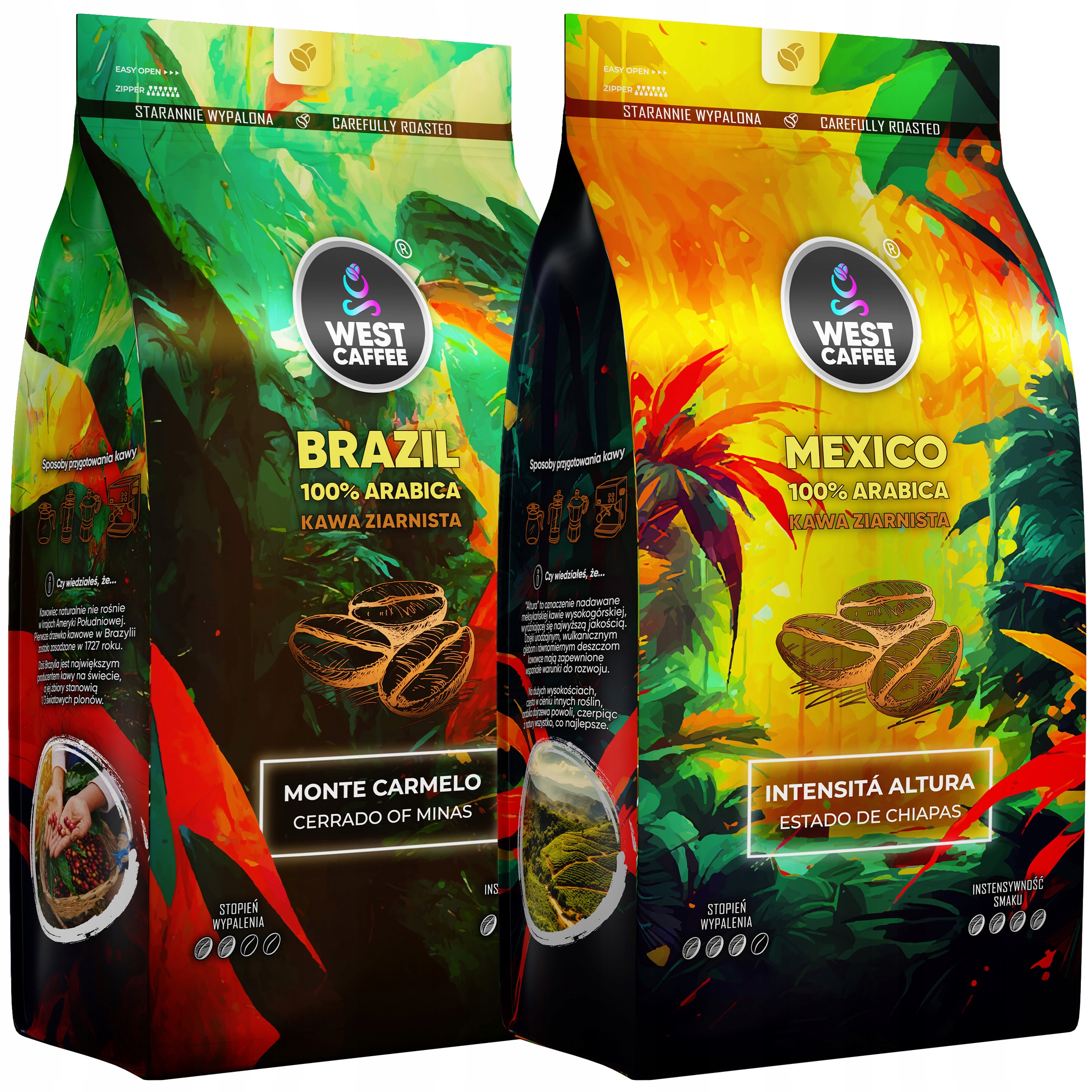 Káva Zrnková 2KG Set Brazílie Mexiko 100% Arabica Čerstvě pražená