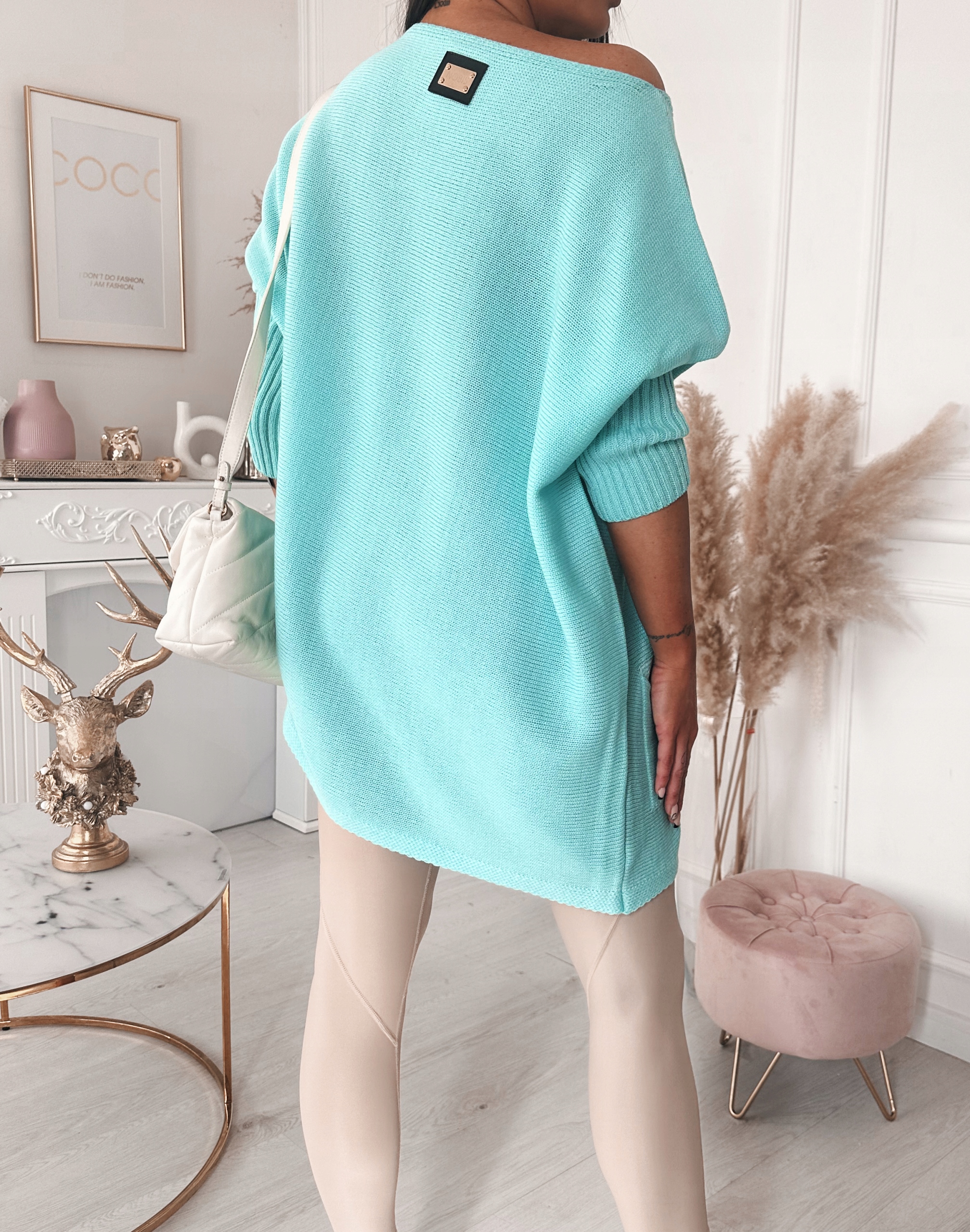 Velký svetr plus size oversize Nobis máta