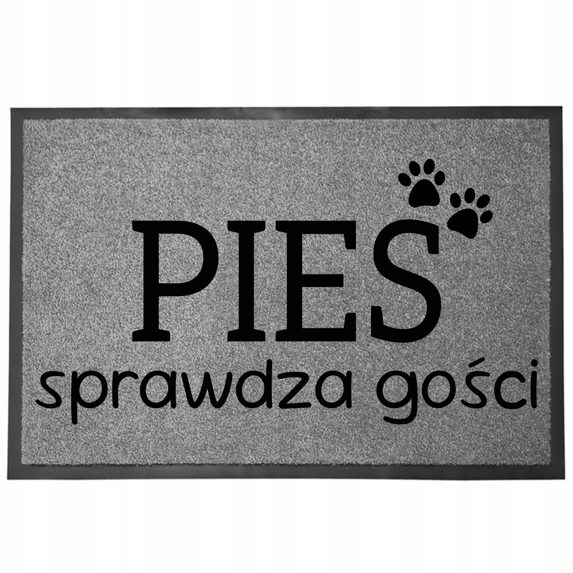 Wycieraczka Wejściowa Z Humorem 60X40 Szara Antypoślizgowa Pies Sprawdza