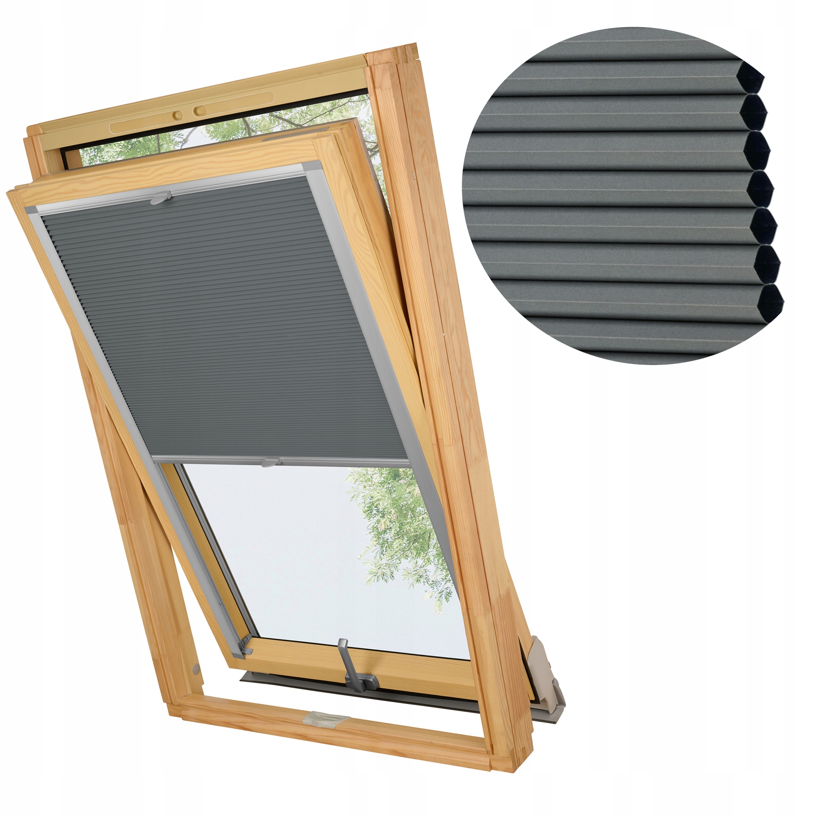 Střešní Roleta Termická Plisa Medová Plástev Grafit Do Okna Fakro 78x118