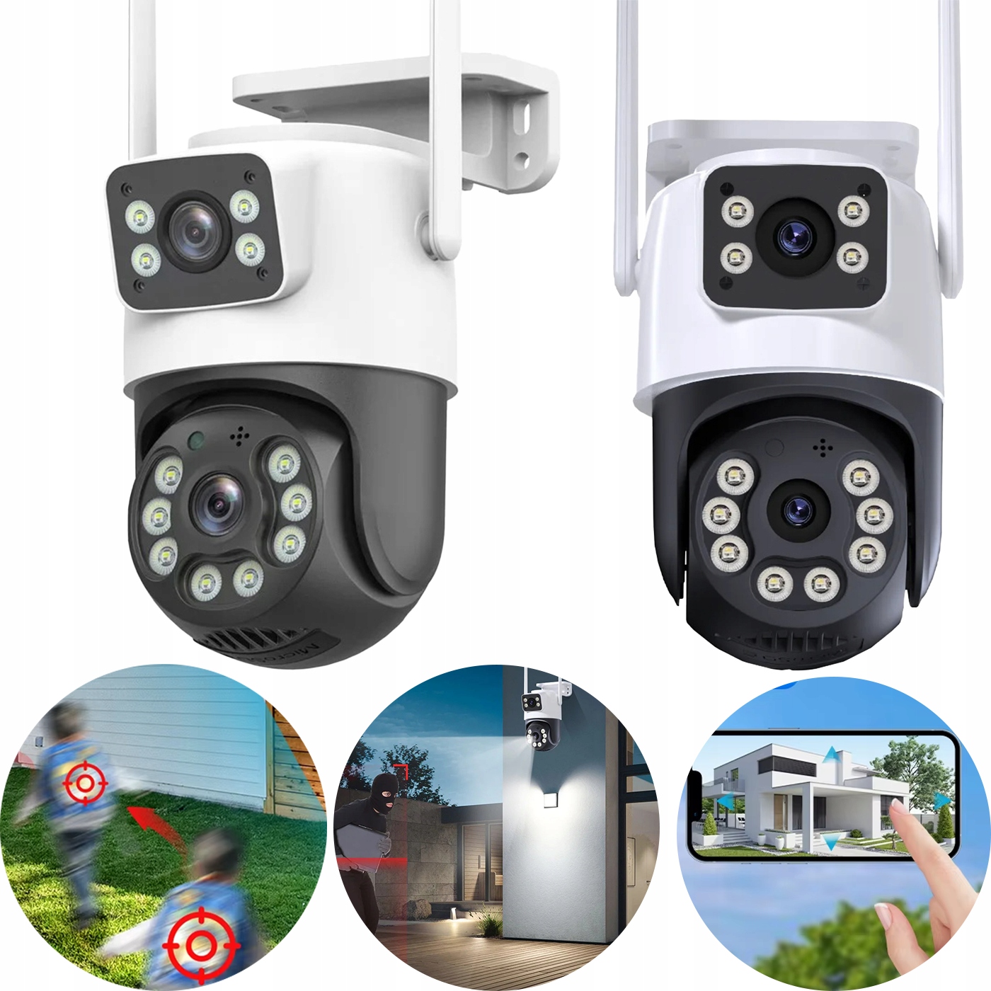 Profesionálna Kamera Na Monitorovanie Záhradného Domu Cctv 2 Objektívy Ai