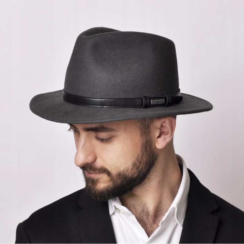 Kapelusz męski fedora TRISTAN crushable popiel 56